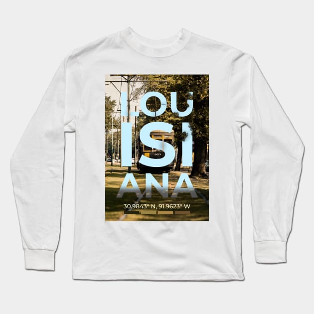 Louisiana Travel Poster Long Sleeve T-Shirt by mardavemardave